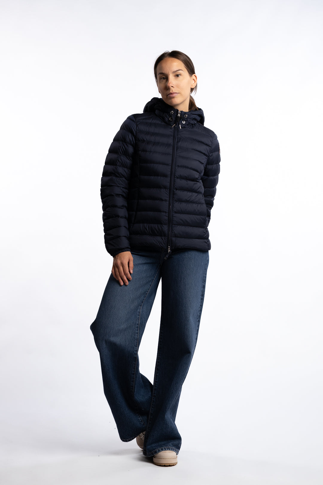 Genie Hooded Down Jacket- Blue Navy