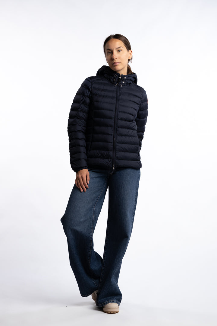 Genie Hooded Down Jacket- Blue Navy