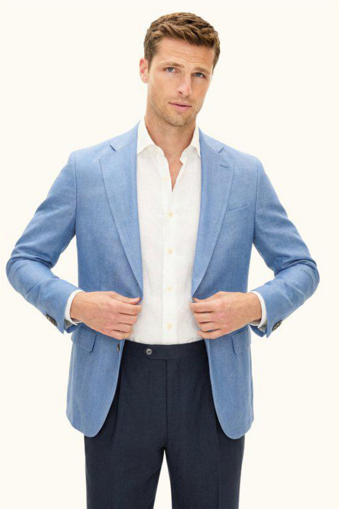 Ferry Soft Regular Fit Linen Blazer Blueberry Blue