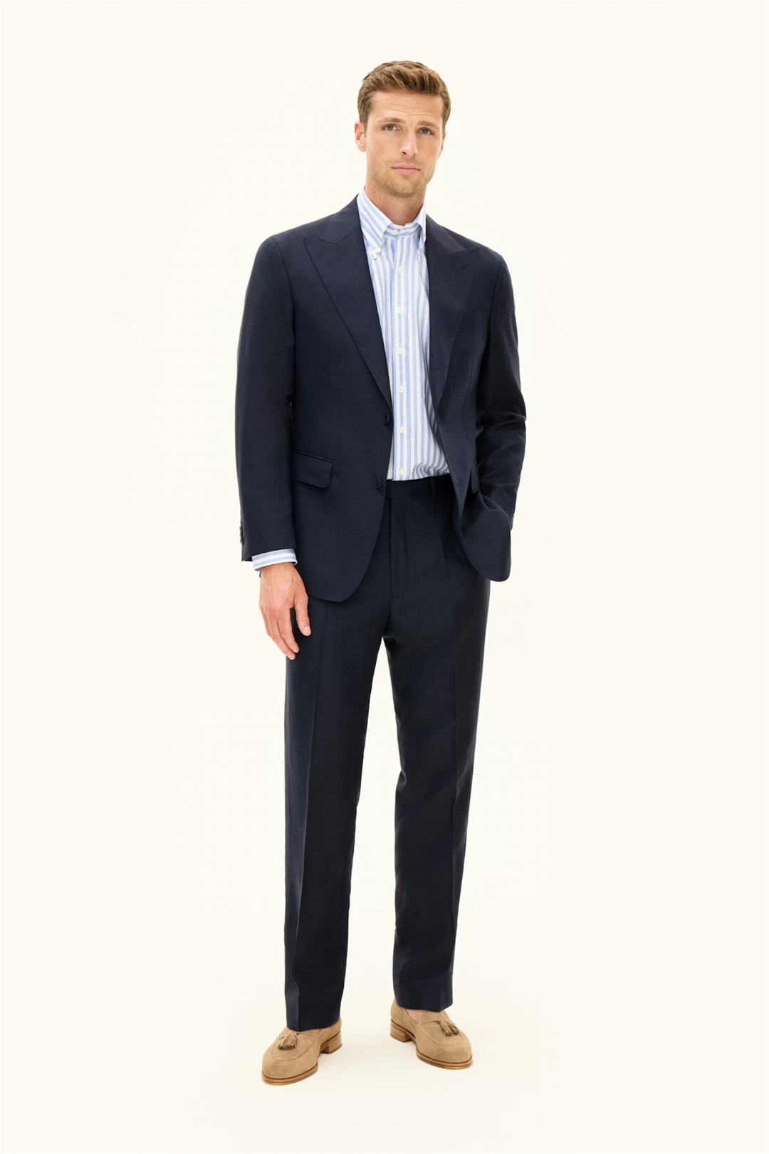 Rufus Regular Fit Wool/Linen Blazer Navy