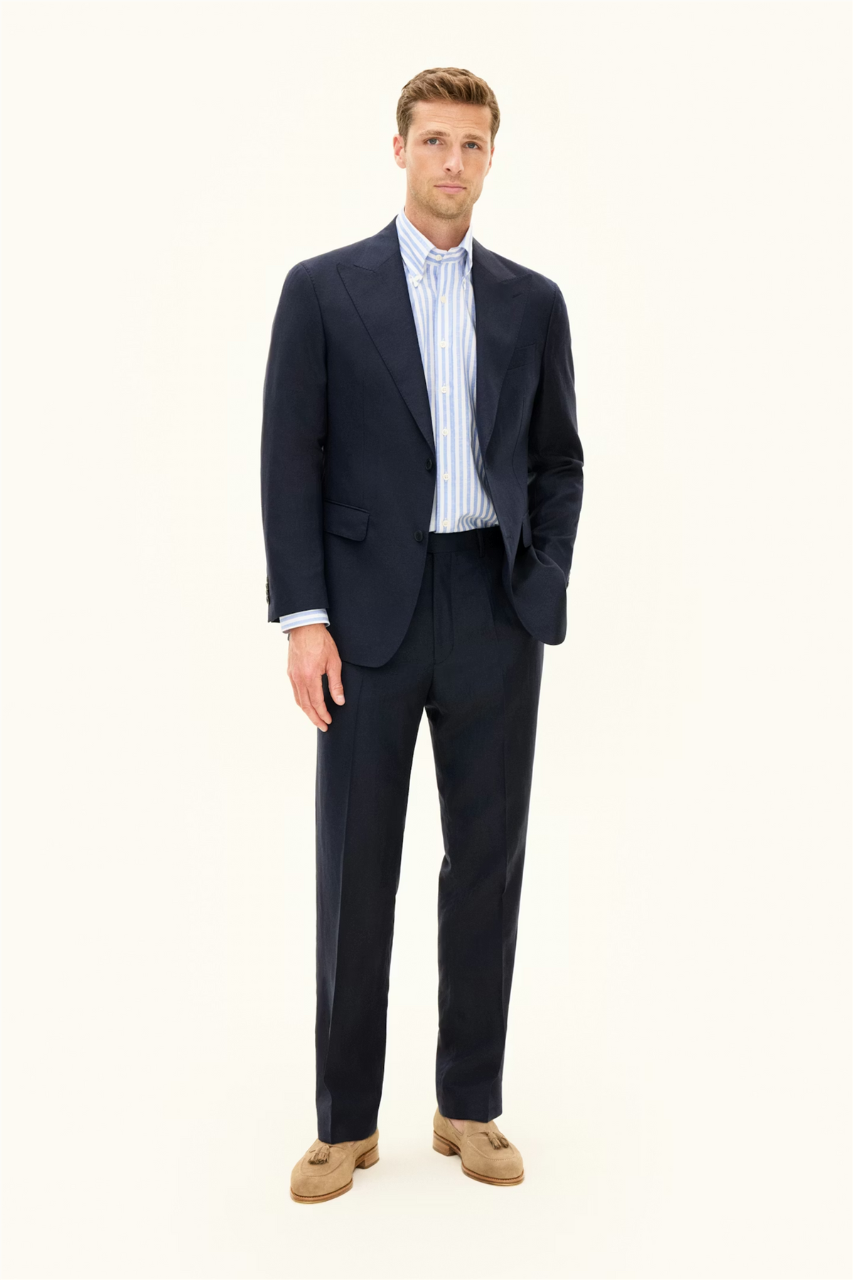 Rufus Regular Fit Wool/Linen Blazer Navy