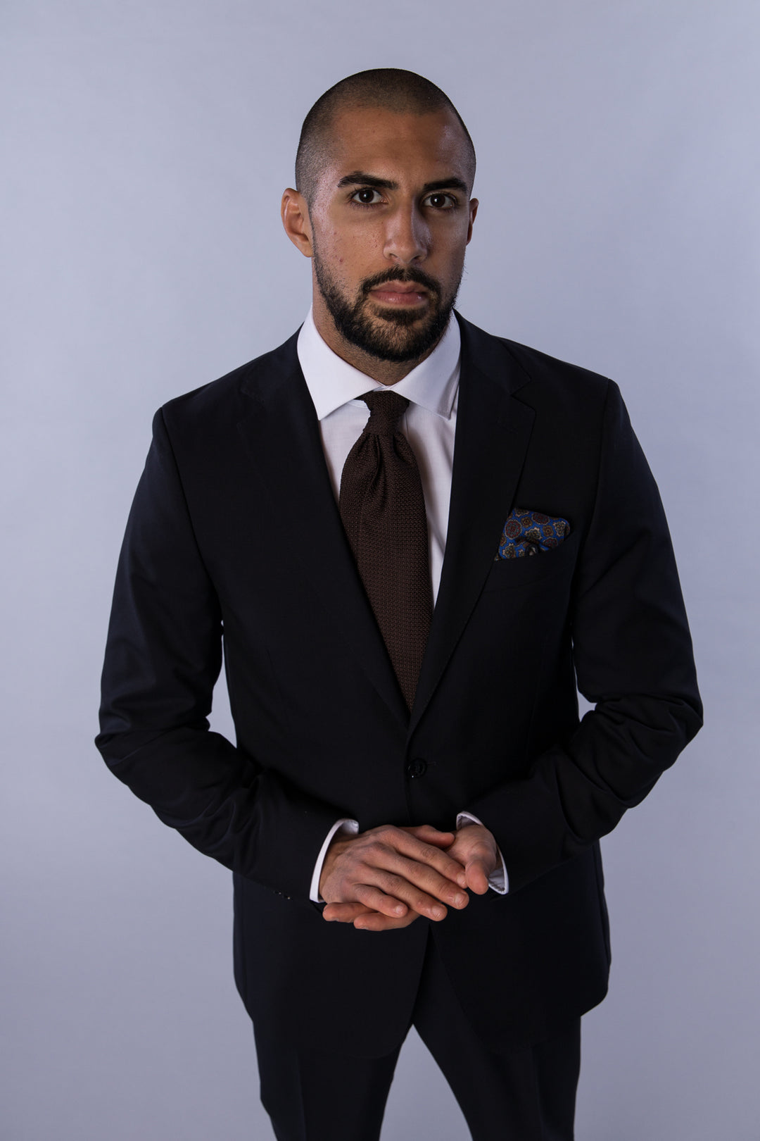 Wool Printed Hanky Blue/Navy