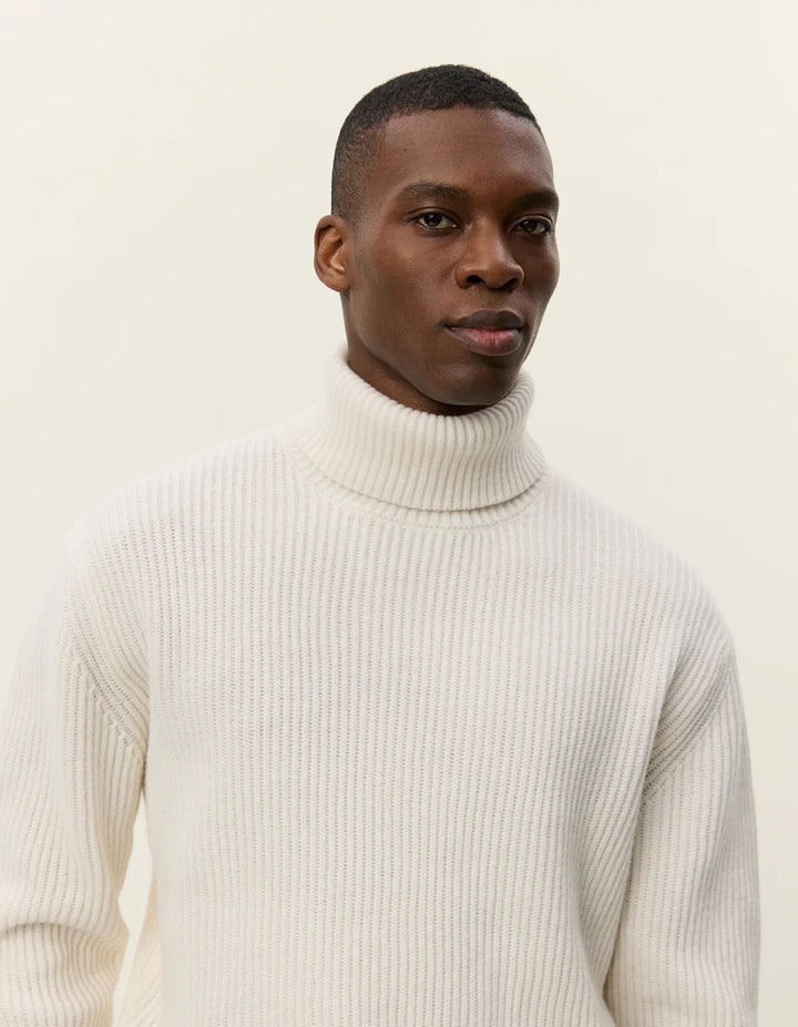 Eddie Wool Rib Rollneck Knit Ivory