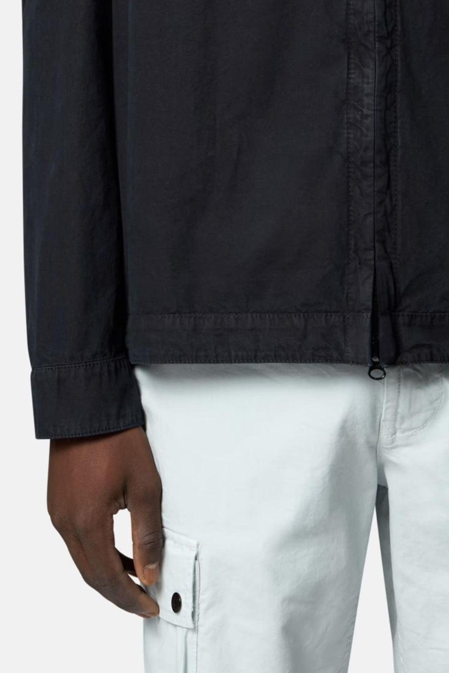 1200008 Regular-fit zip-up Overshirt With Pocket Navy 'Old' Effect