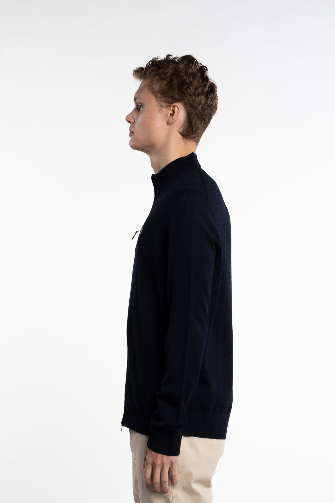 Merino Full-Zip Cardigan Navy