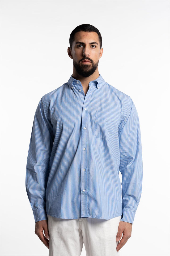 Kent Poplin Shirt Summer Sky/Black