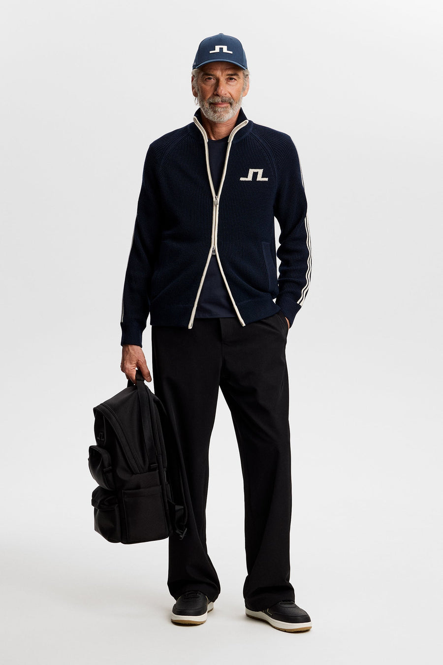 Craig Zip Knit Cardigan JL Navy
