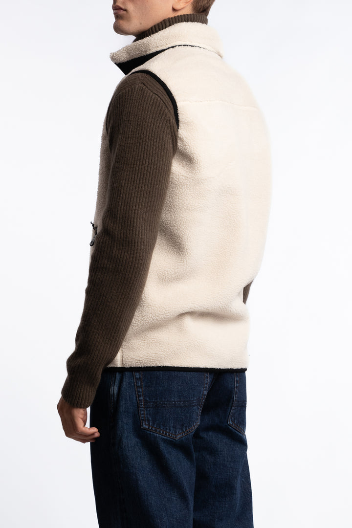 Bowman Pile Zip Vest Ivory