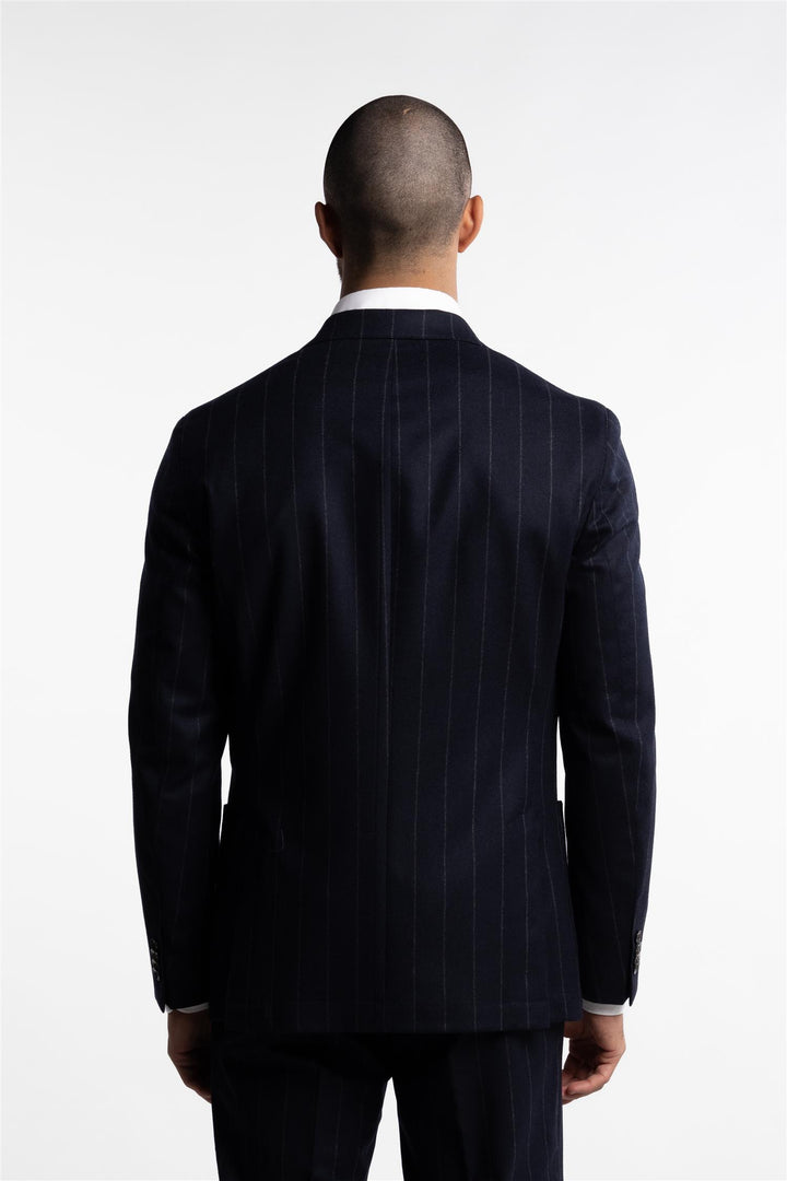 Vicenza DB Flannel Blazer Pinstripe Navy