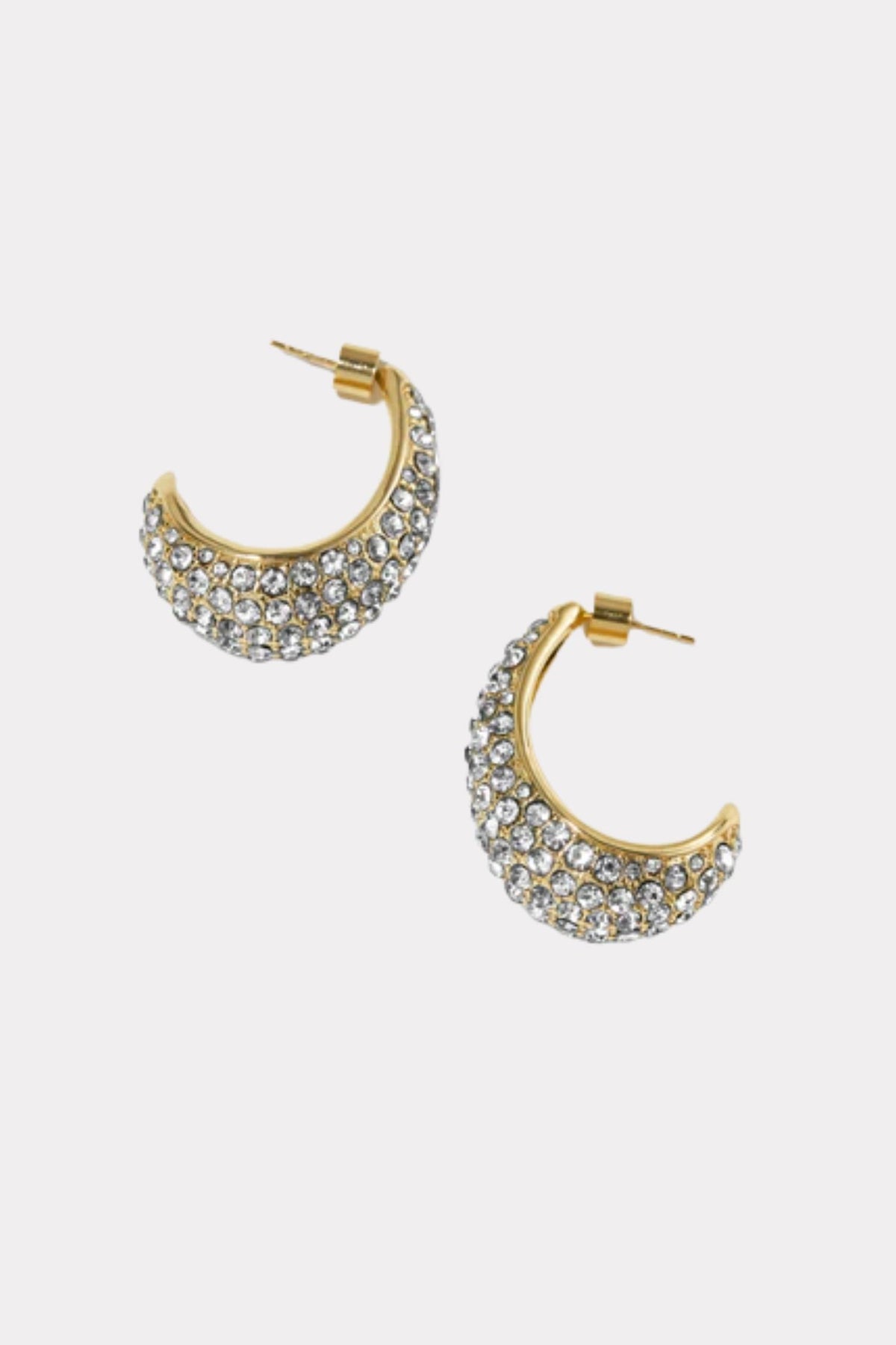 Small Crescent Hoops- Gold