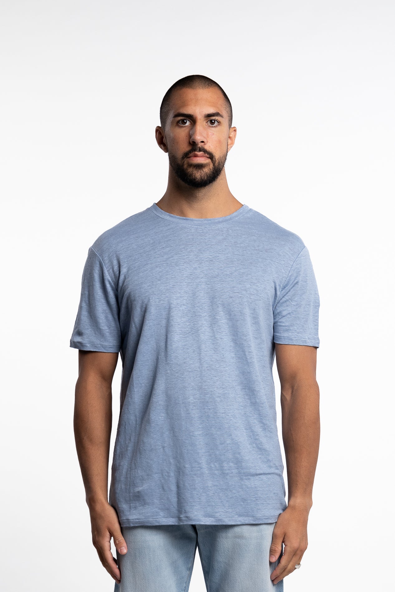 T-skjorte i lin fra J.Lindeberg | Coma Linen Tee Rain Washed