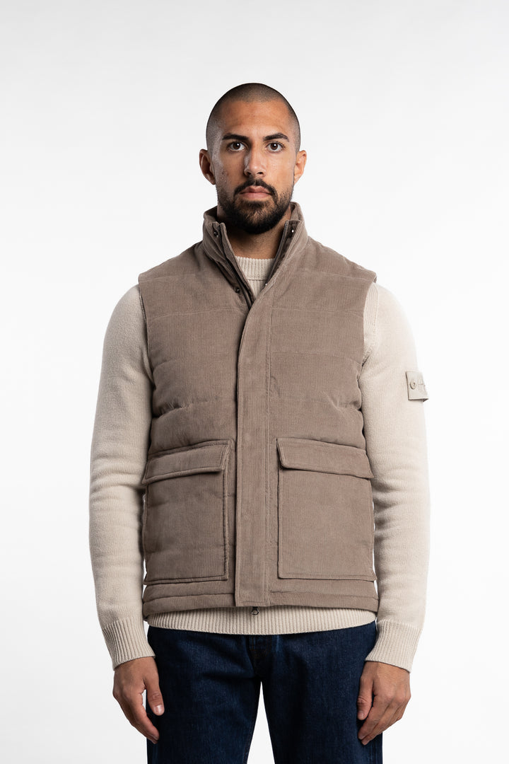 Vest Zip Corduroy Cotton Grey