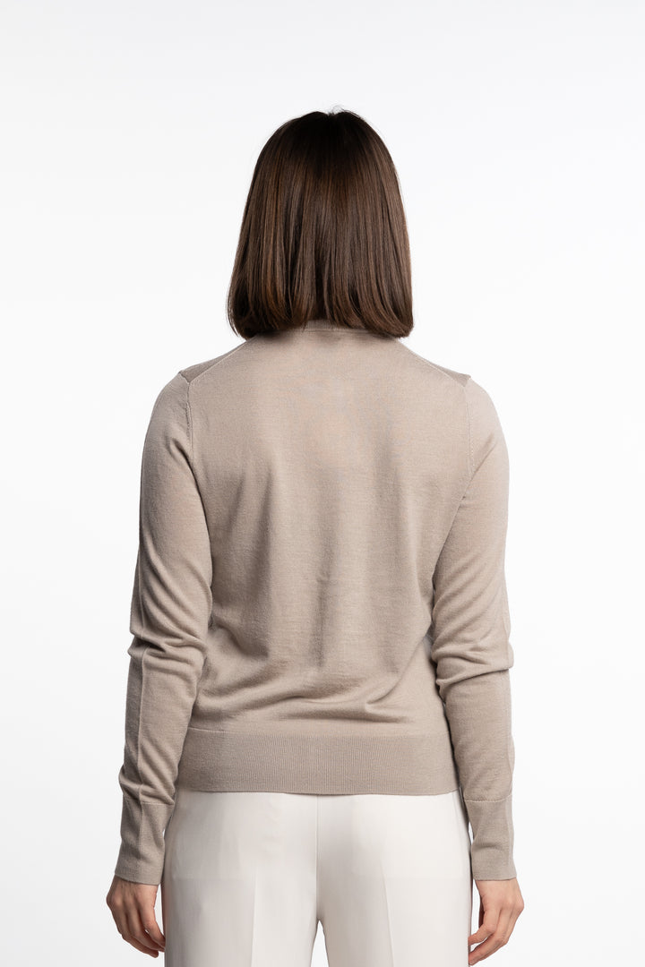 Merino Short Cardigan- Moss Grey