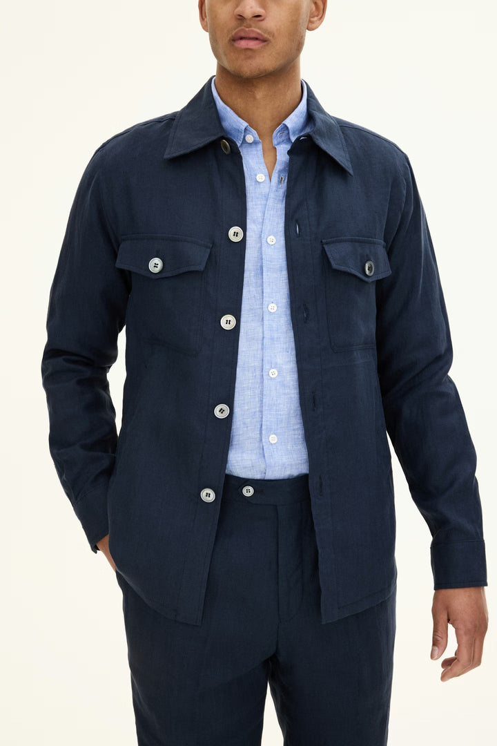 Maverick Linen Jacket Navy
