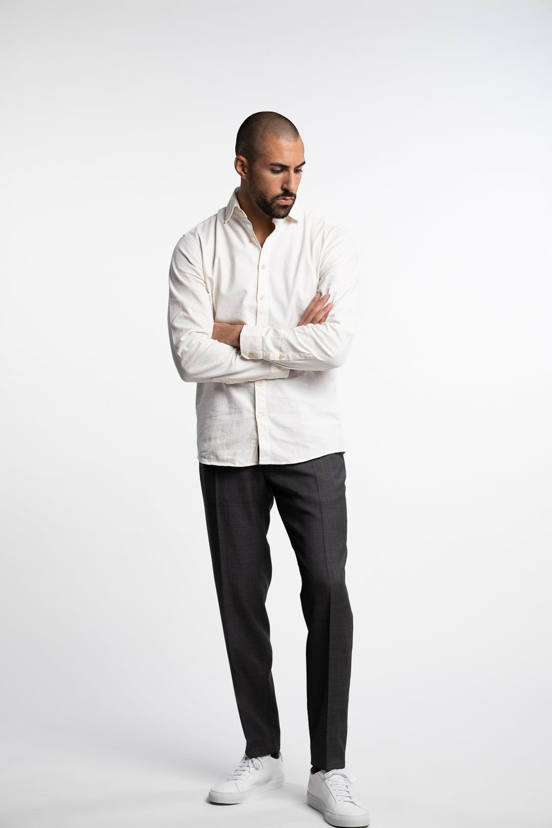 Soft Indigo Stretch Shirt Off-White