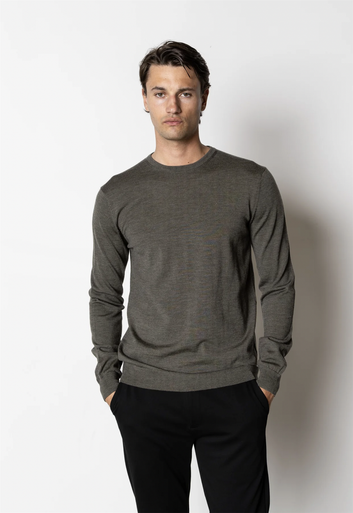 Alfredo Merino Wool Jumper Army Melange