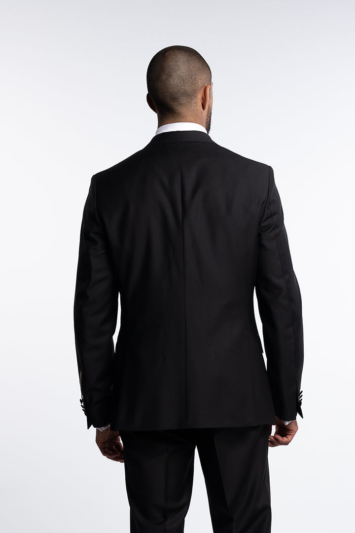 Elder Slim Fit Tuxedo Blazer Black