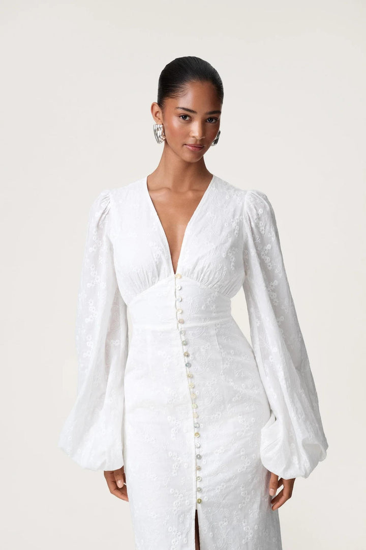 Positano dress- White Embroidery