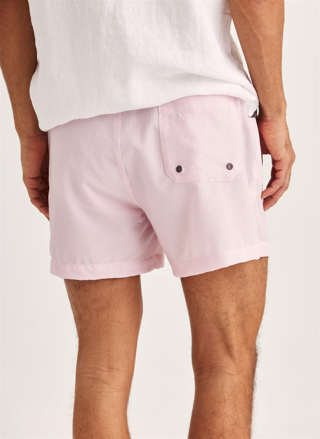 Seersucker Bathing Trunks Pink