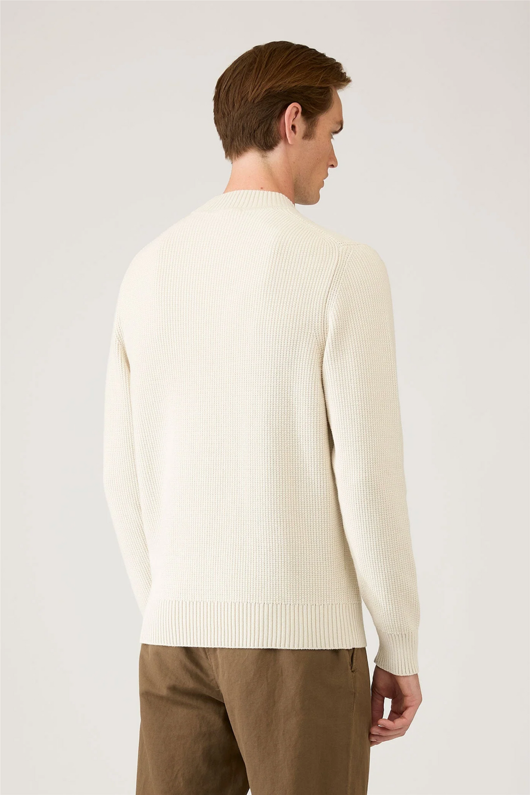 Cotton Crew Neck Jumper Ecru