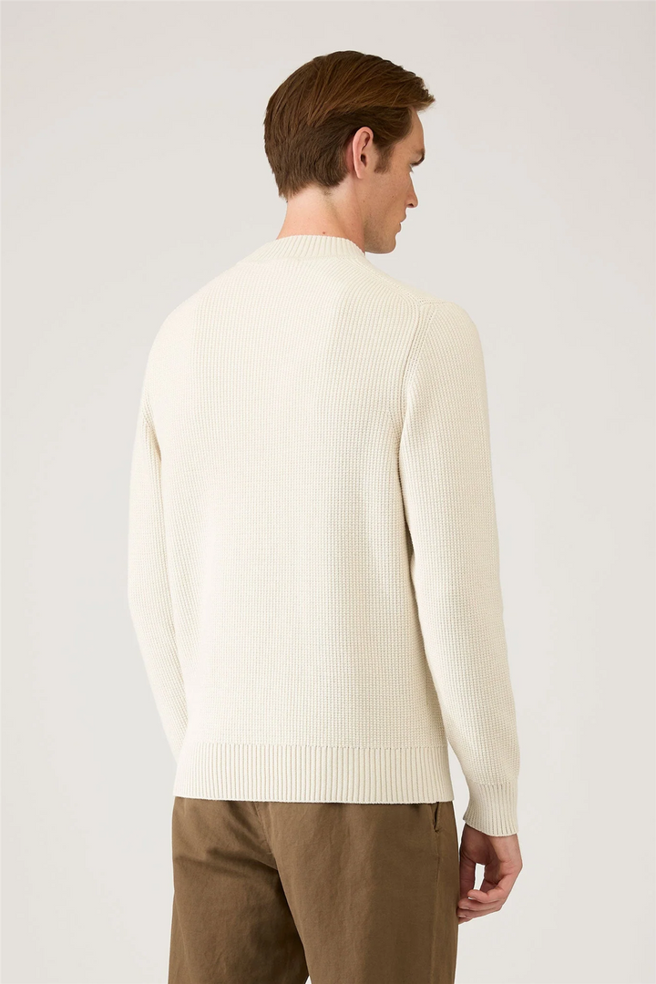 Cotton Crew Neck Jumper Ecru
