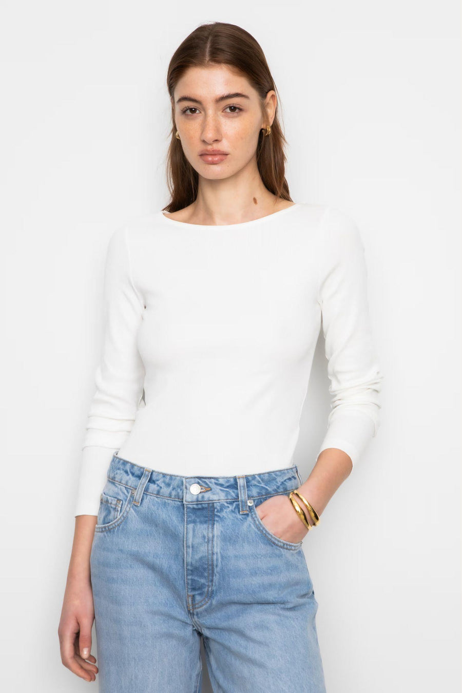 Petronella Rib Boatneck- Off-White