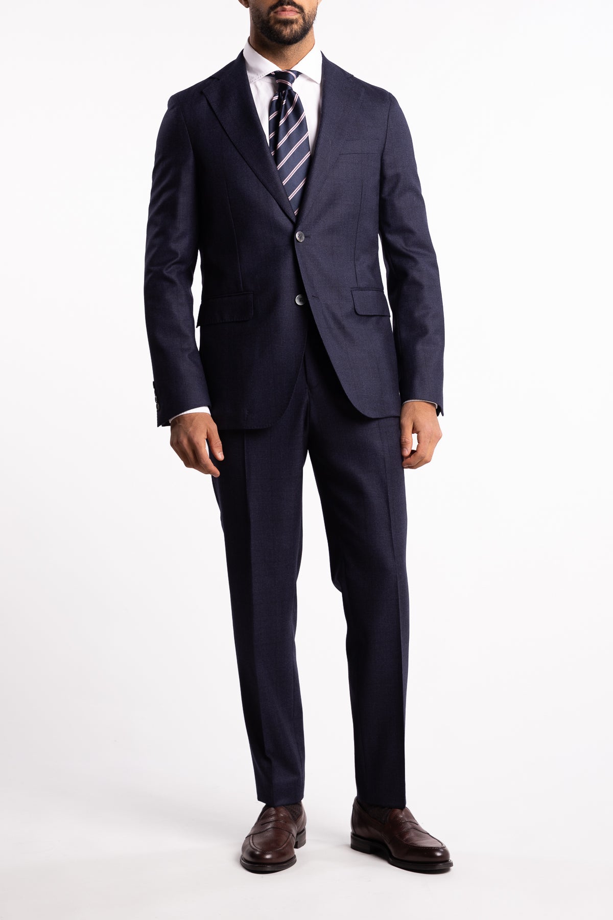 Prato Flanell Pant Navy Check