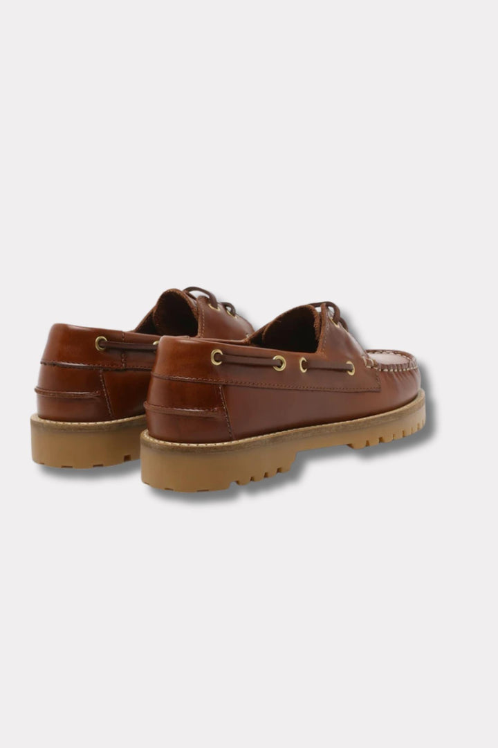 Ollie Boat Shoe - Brown Leather