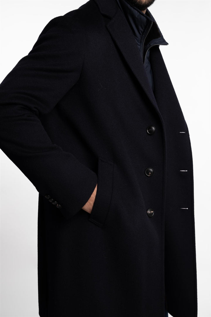 Wool/Cashmere Coat Navy