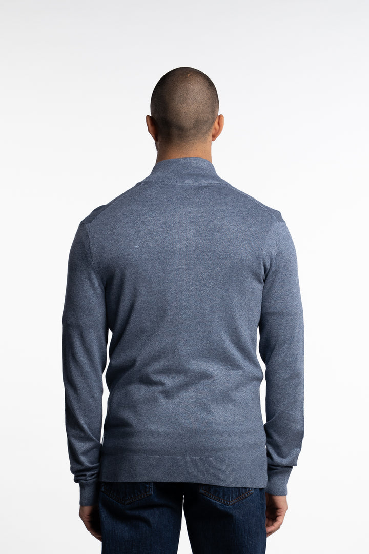 Ecovero Zip Cardigan Blue Blend