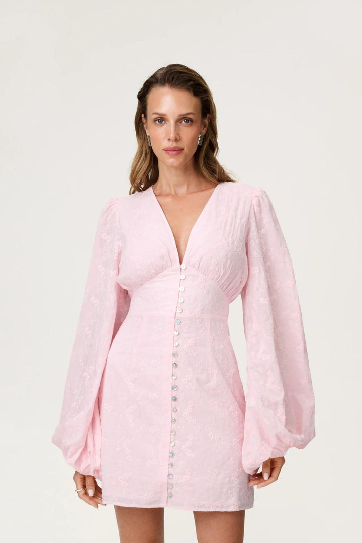Florence dress- Pink Embroidery