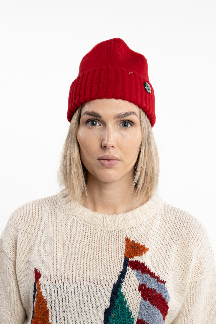 Shaggy Beanie Red