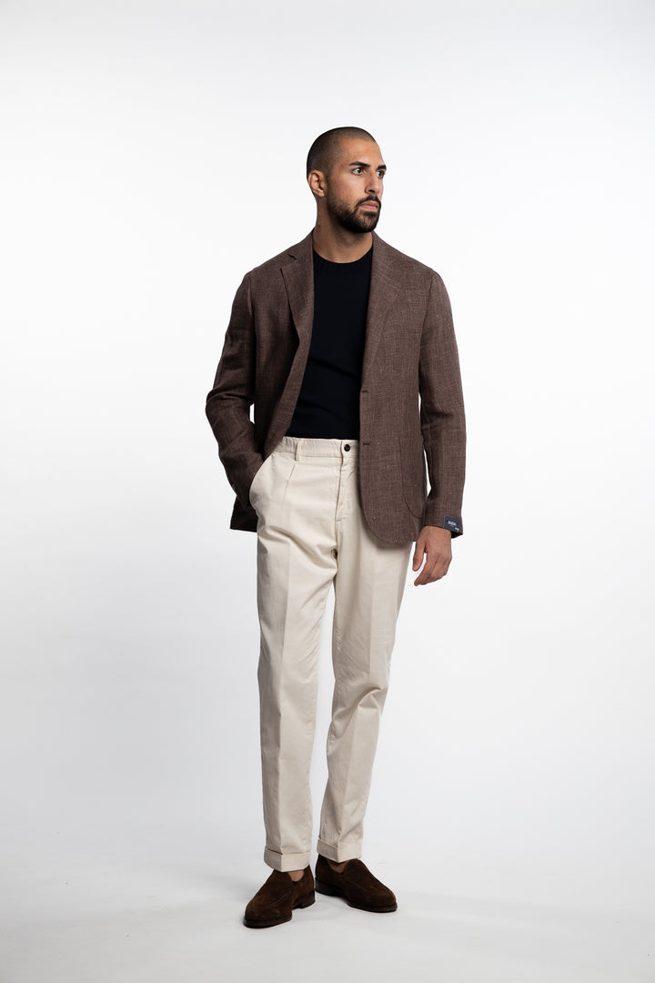 Wool/Linen Easywear Blazer Brown