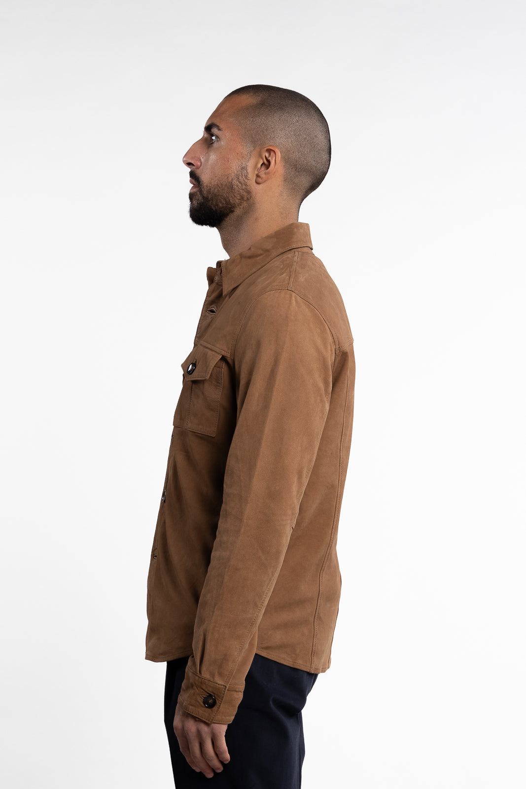 Overshirt Lamb Suede Light Brown