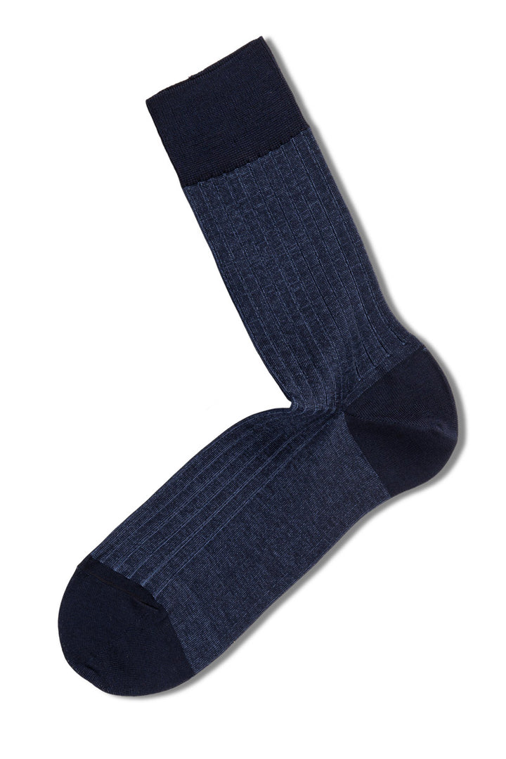 Mercerized Cotton Rib Dark Blue