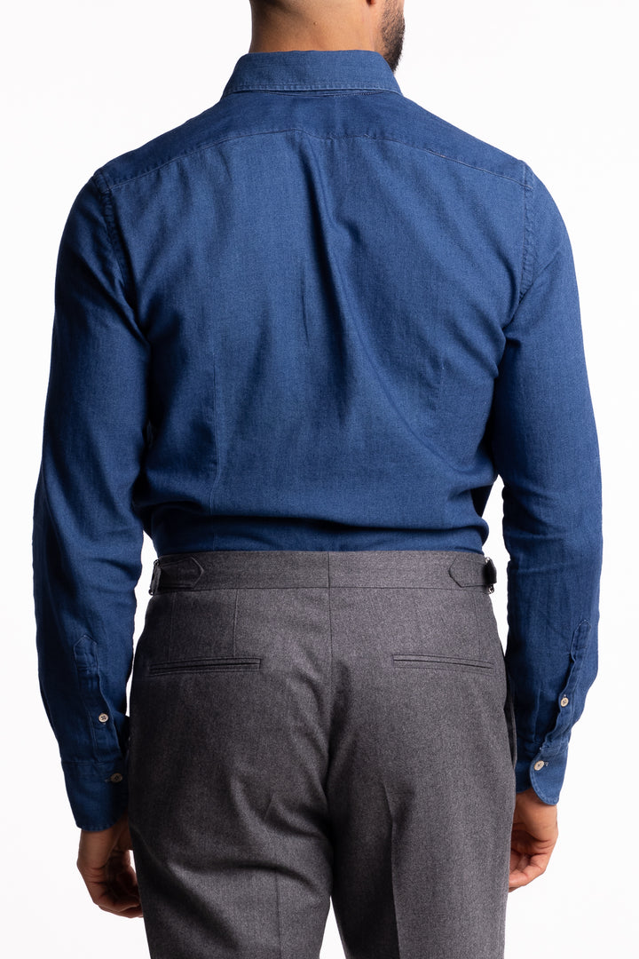 Button Down Flannel Shirt Blue