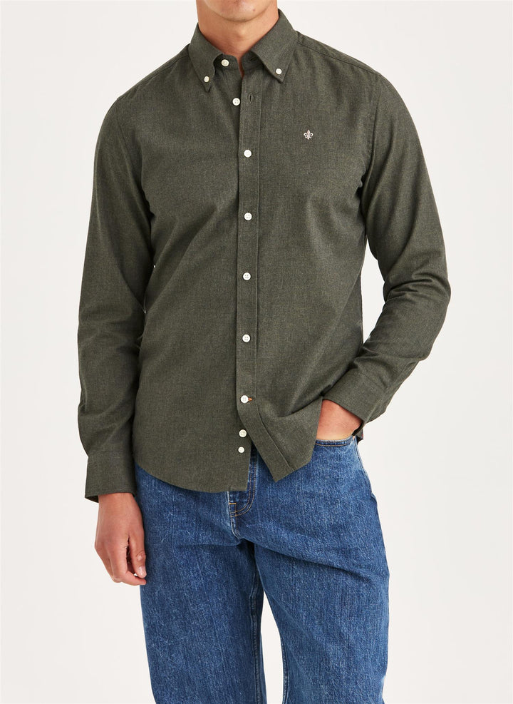 Watts Flannel Shirt Slim Fit Olive