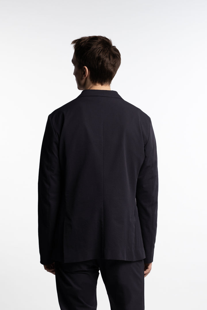 Seer-Crease Jacket Blue Navy