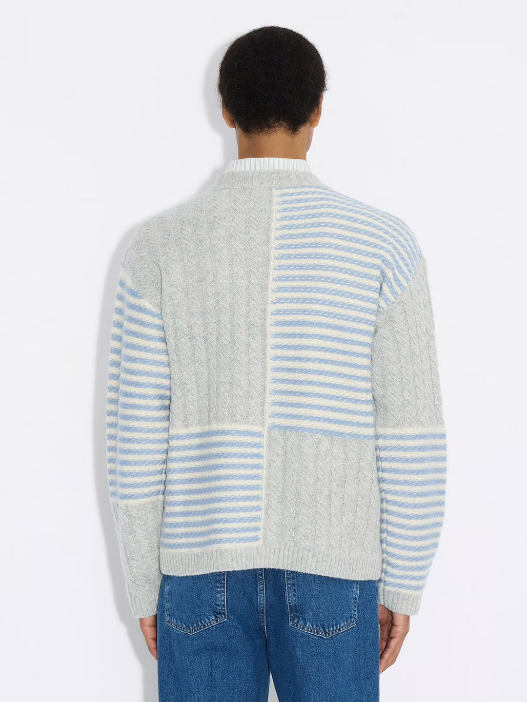 M. Holzweiler Stripe Crew Light Grey Mix