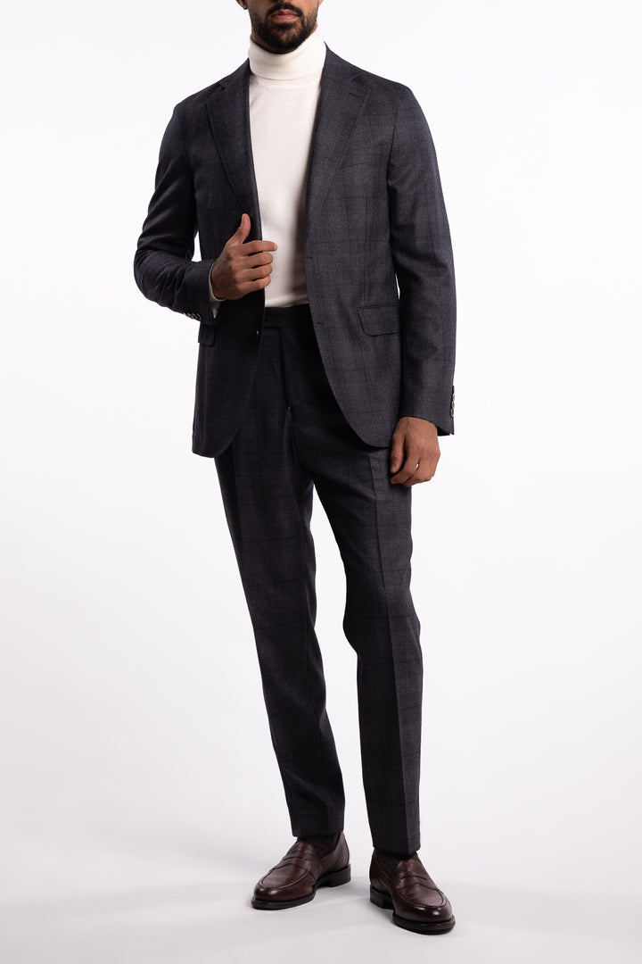 New Sienna Slim Fit Flanell Blazer Grey Check
