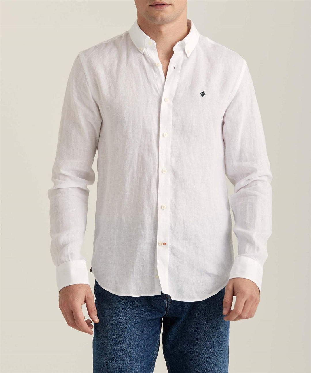 Douglas Classic Fit Linen Shirt White