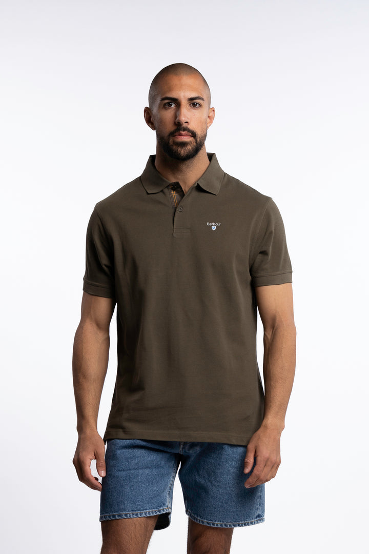 Tartan Pique Polo Shirt Olive