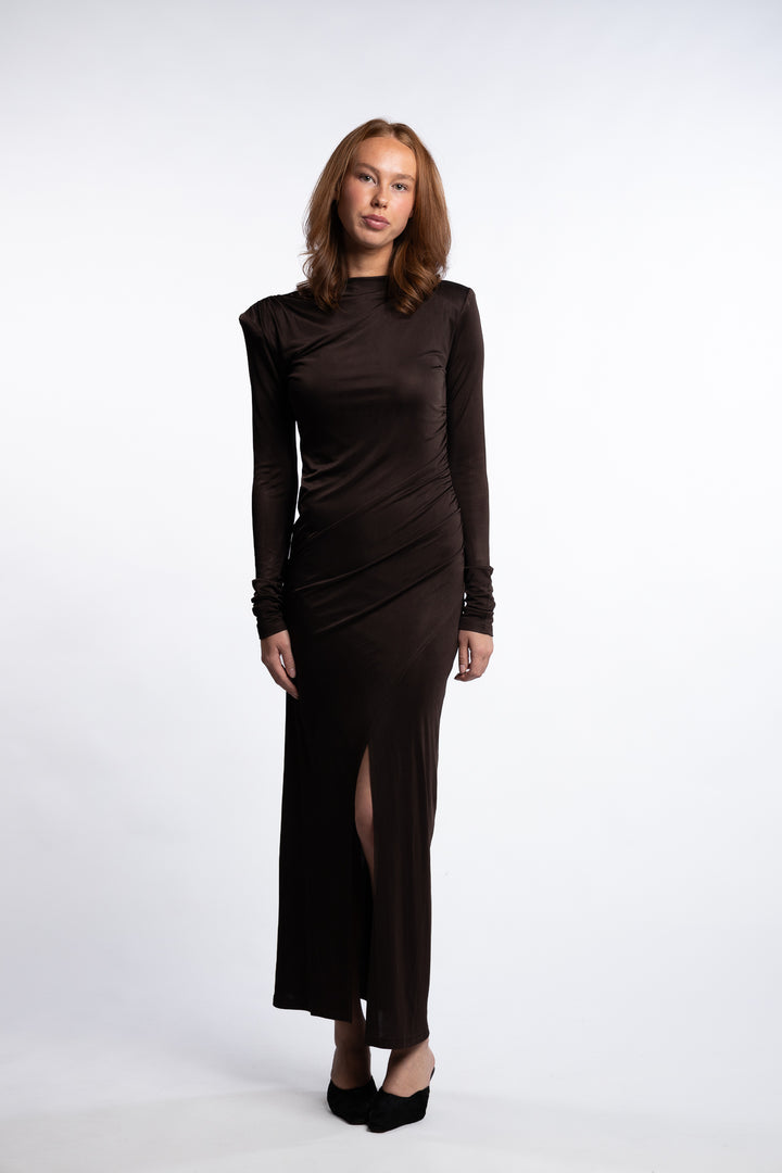 San Dona Dress- Brown