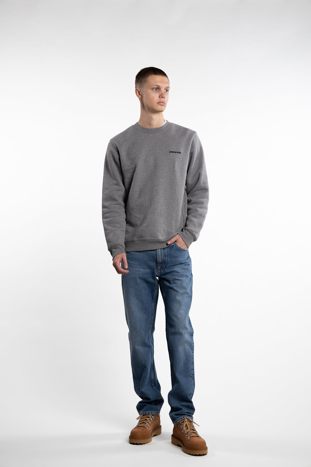 Fitz Roy Icon Uprisal Crew Sweatshirt Gravel Heather