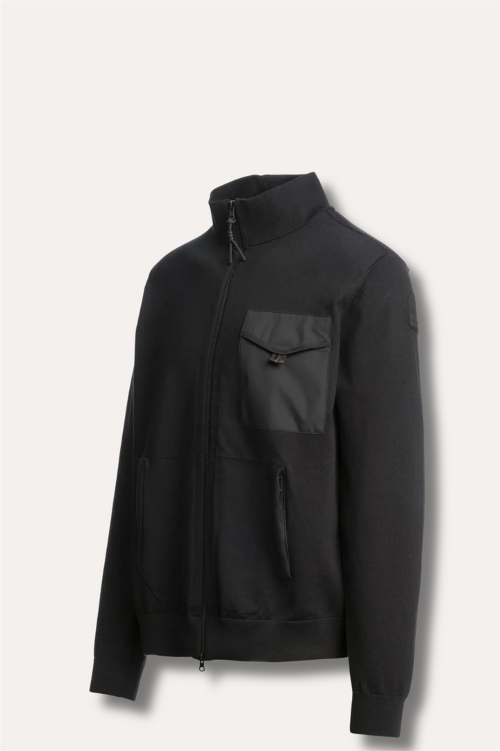 Shetland Full-Zip Cardigan Black