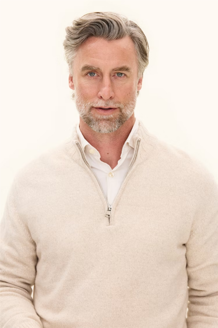 Paul Regular Fit Half Zip Beige