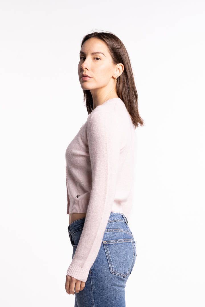 Slim Cashmere Cardigan- Lt. Pink
