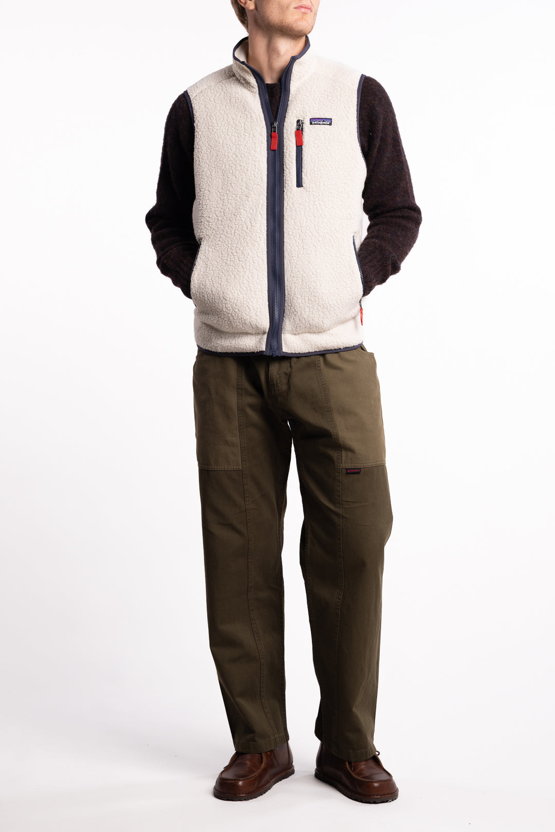 Retro Pile Vest Pelican w/Smolder Blue