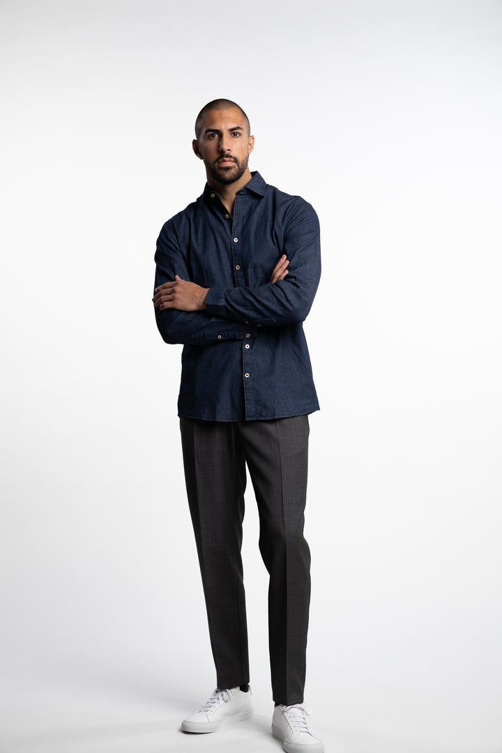 Soft Indigo Stretch Shirt Dark Blue