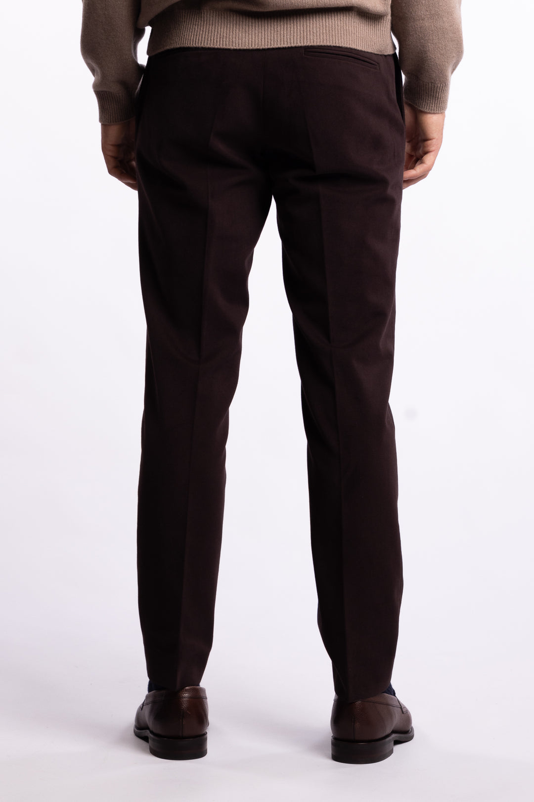 Parma Brushed Cotton Trousers Dark Brown